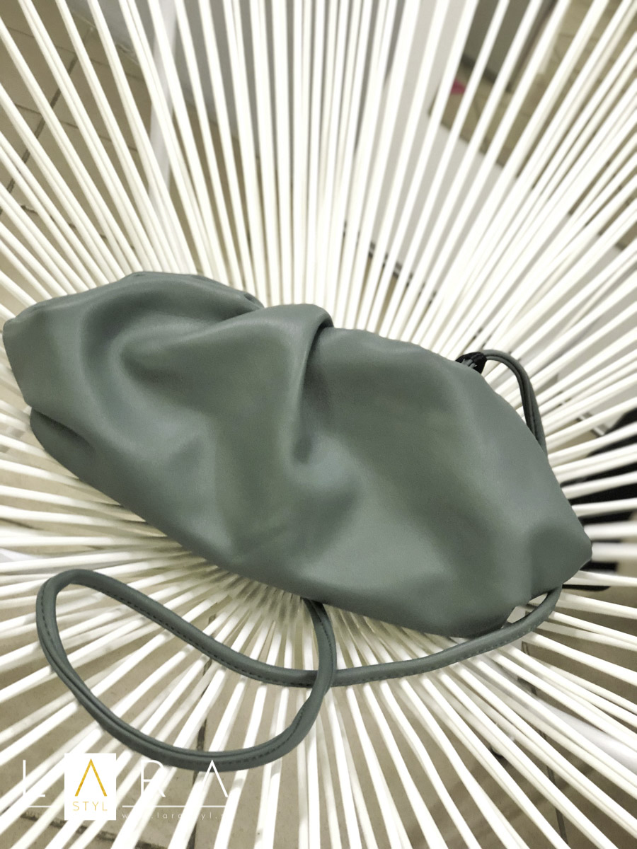 Štýlová koženková kabelka, olivovo zelená