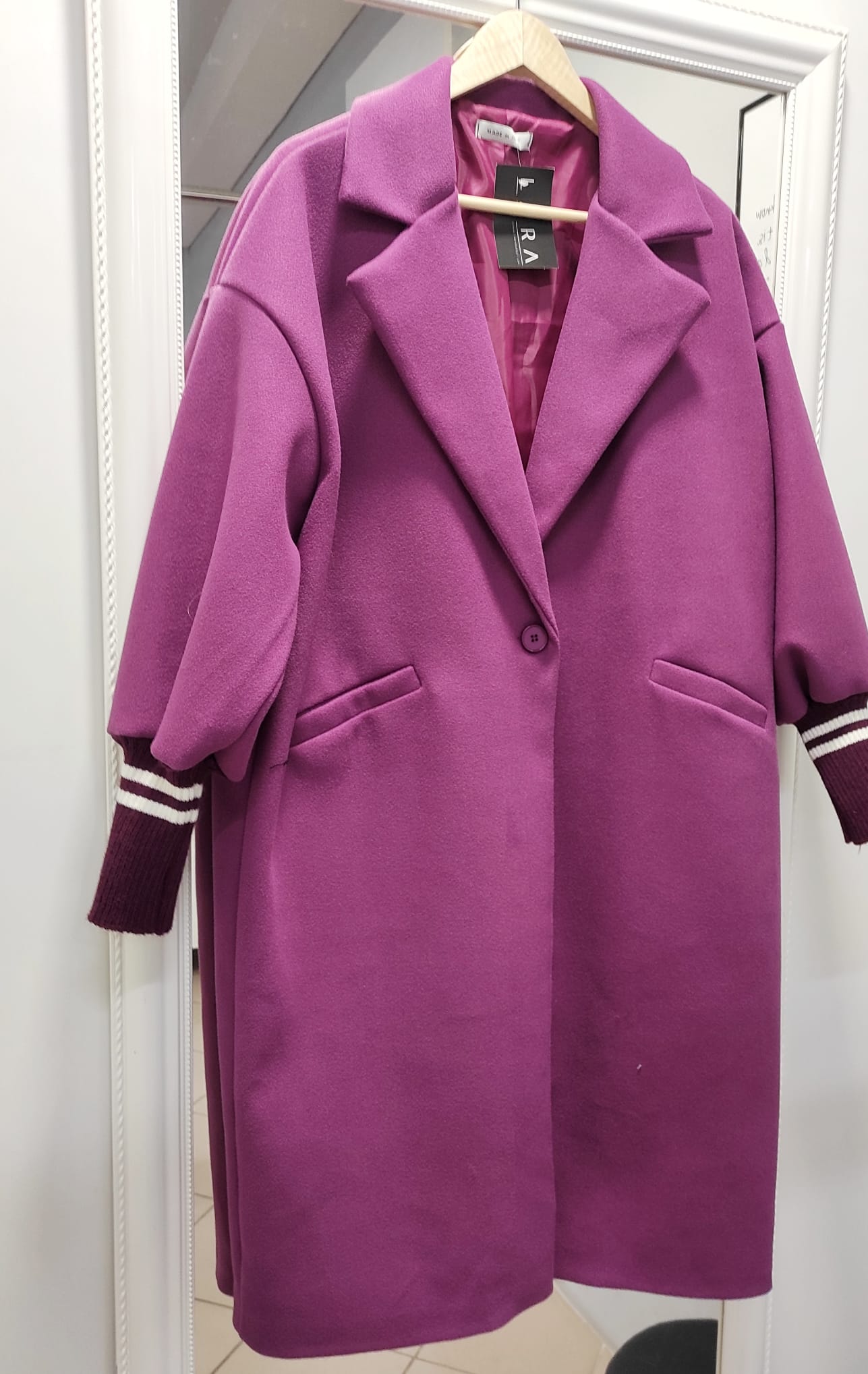 Oversize kabát, fialový