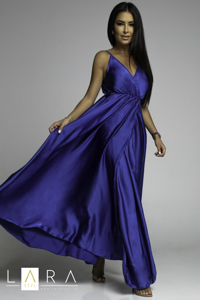 Saténové šaty CINDY, kráľovská-modrá