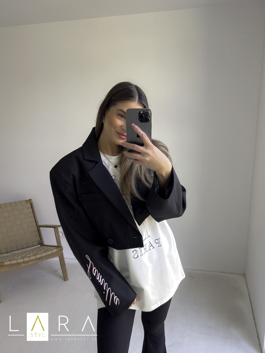 Krátke oversize sako La Milla, čierne
