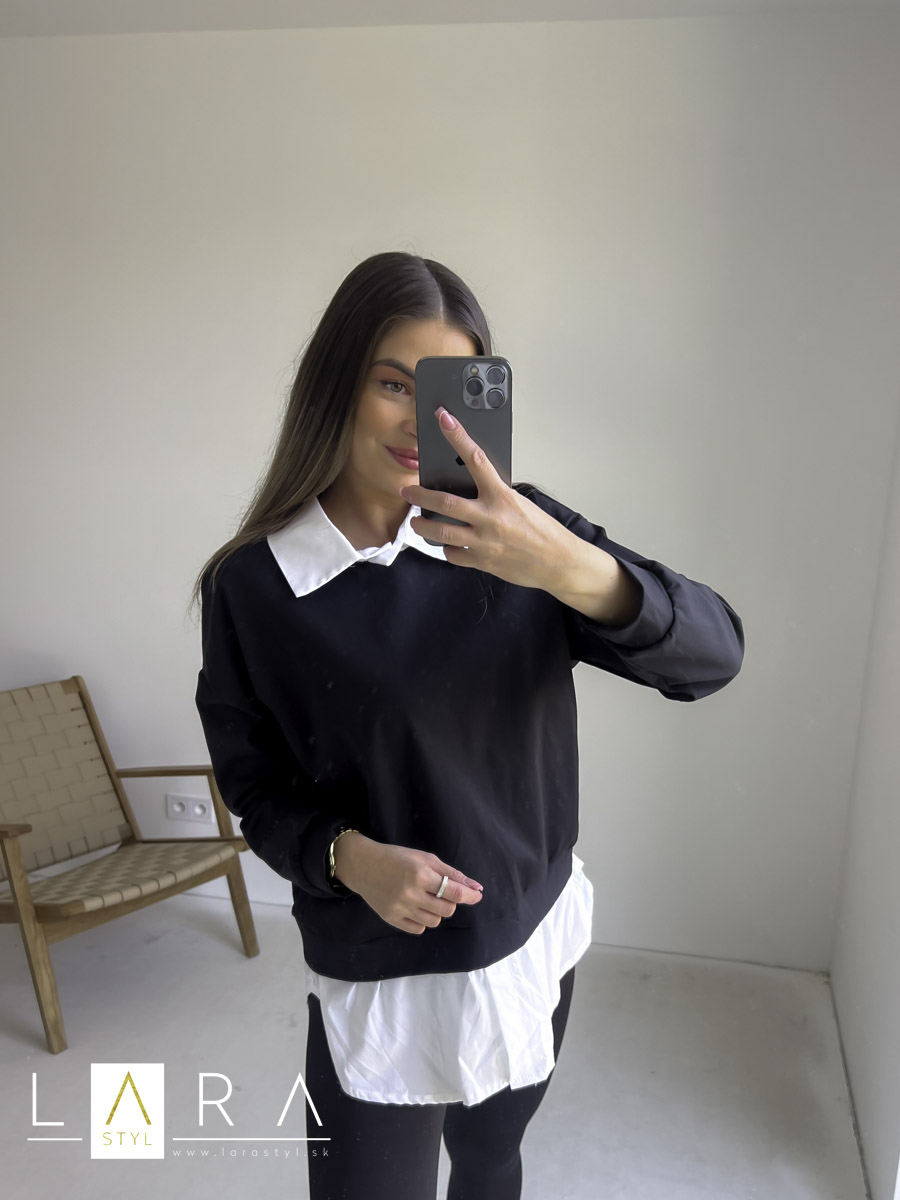 Dvojvrstvová mikina MELANIE, čierna