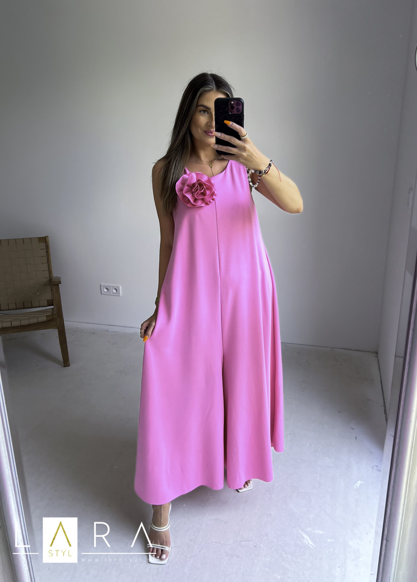 Elegantný overal, ružový 