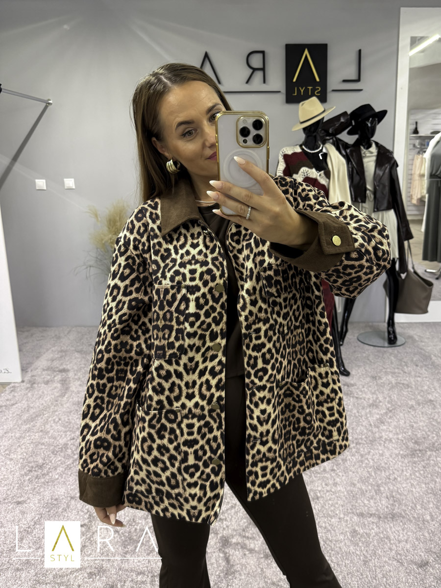 Štýlová OVERSIZE bunda, leopardí vzor