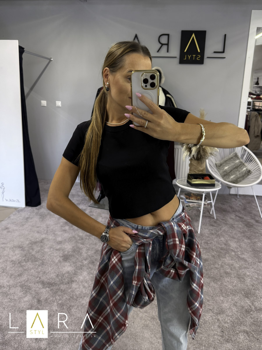 Dámsky crop top, čierny