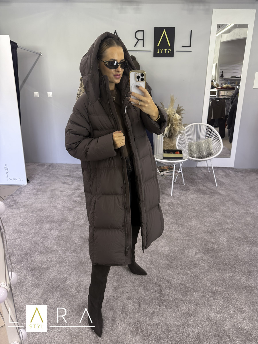Zimná bunda MONA oversize , hnedá