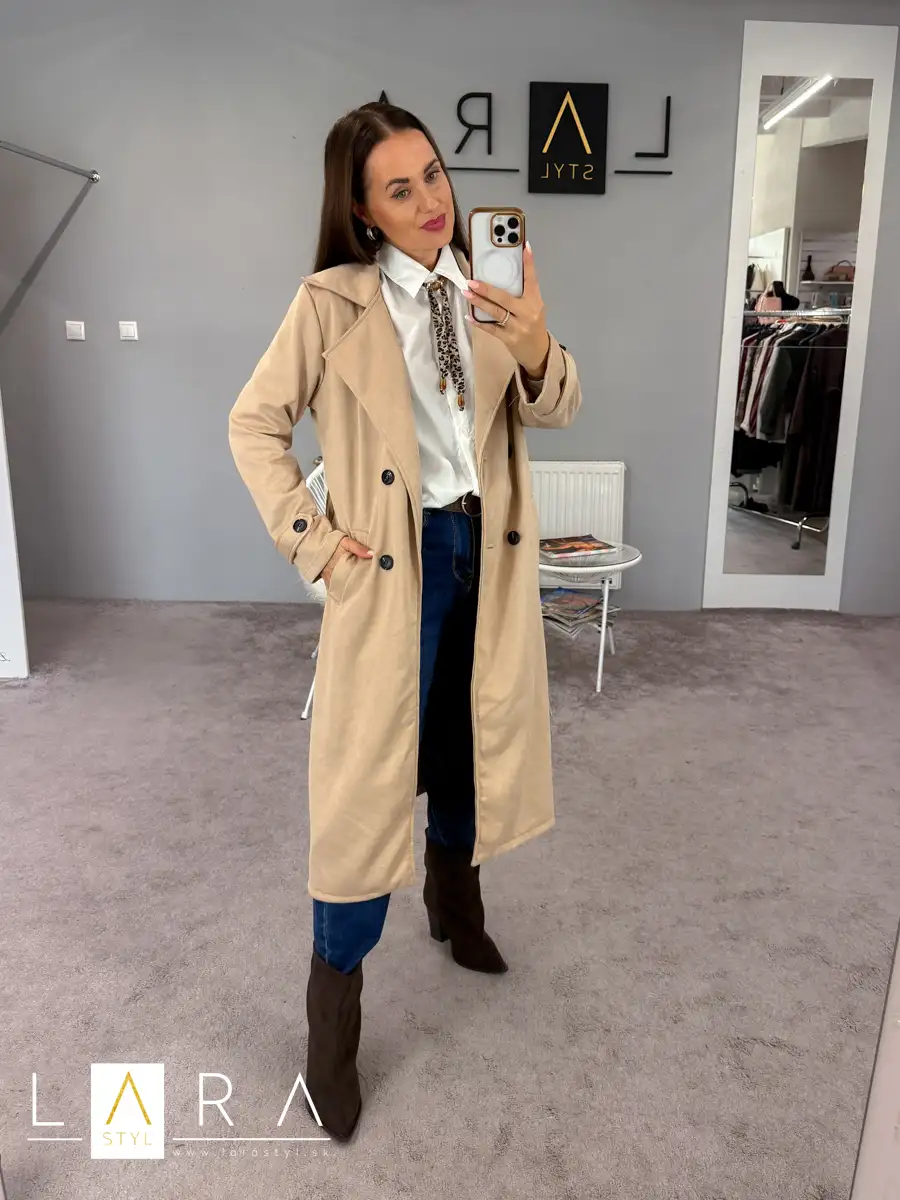 Štýlový TRENCH COAT, béžový
